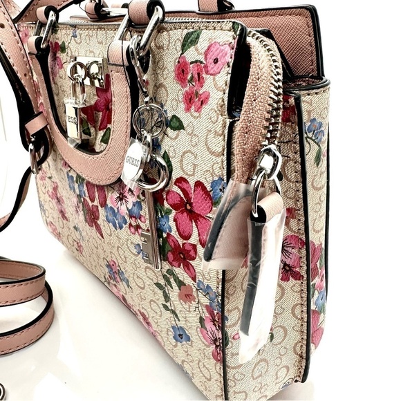 Guess Neutral Floral Crossbody Bag Purse - Picture 5 of 10